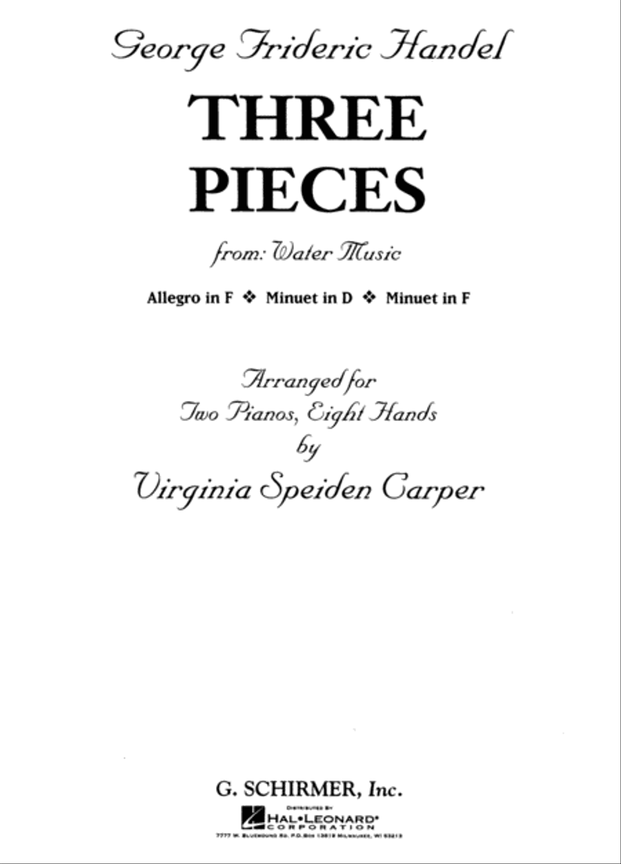 3 Pieces from Water Music (2 Pianos, 8 Hands) Piano Solo scores gallery preview page 1