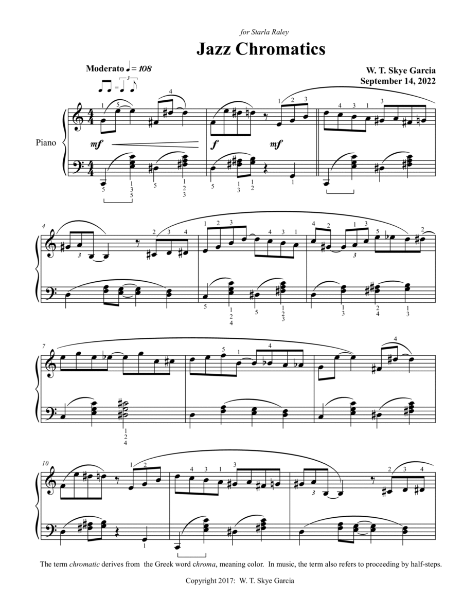 Jazz Chromatics Piano Solo scores gallery preview page 1