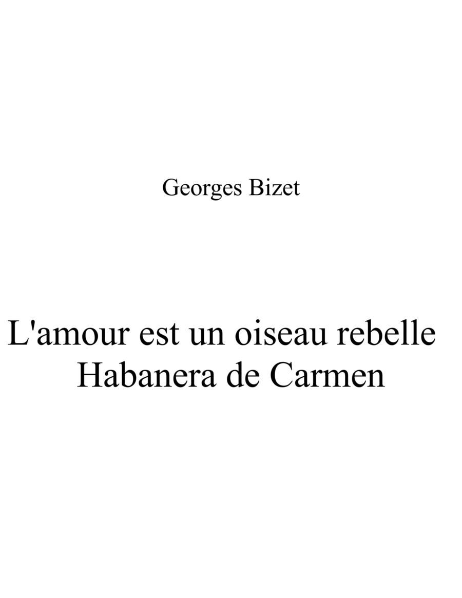 L'amour est un oiseau rebelle - Habanera de Carmen van niasky_Db key Piano Solo scores gallery preview page 1