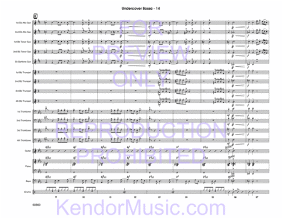 Undercover Bossa (Full Score) Jazz Ensemble scores gallery preview page 15