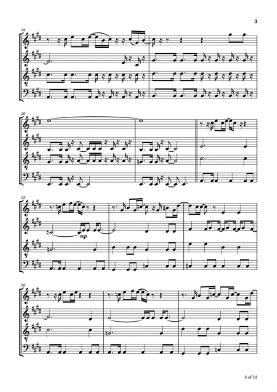 I'm Not In Love Woodwind Quartet scores gallery preview page 4