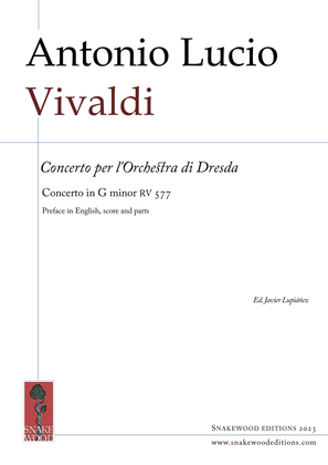 Book cover for Concerto per l'Orchestra di Dresda in G minor RV 577