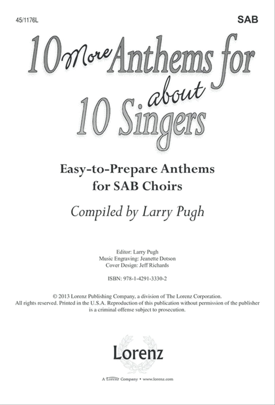 10 More Anthems for about 10 Singers 3-Part scores gallery preview page 1