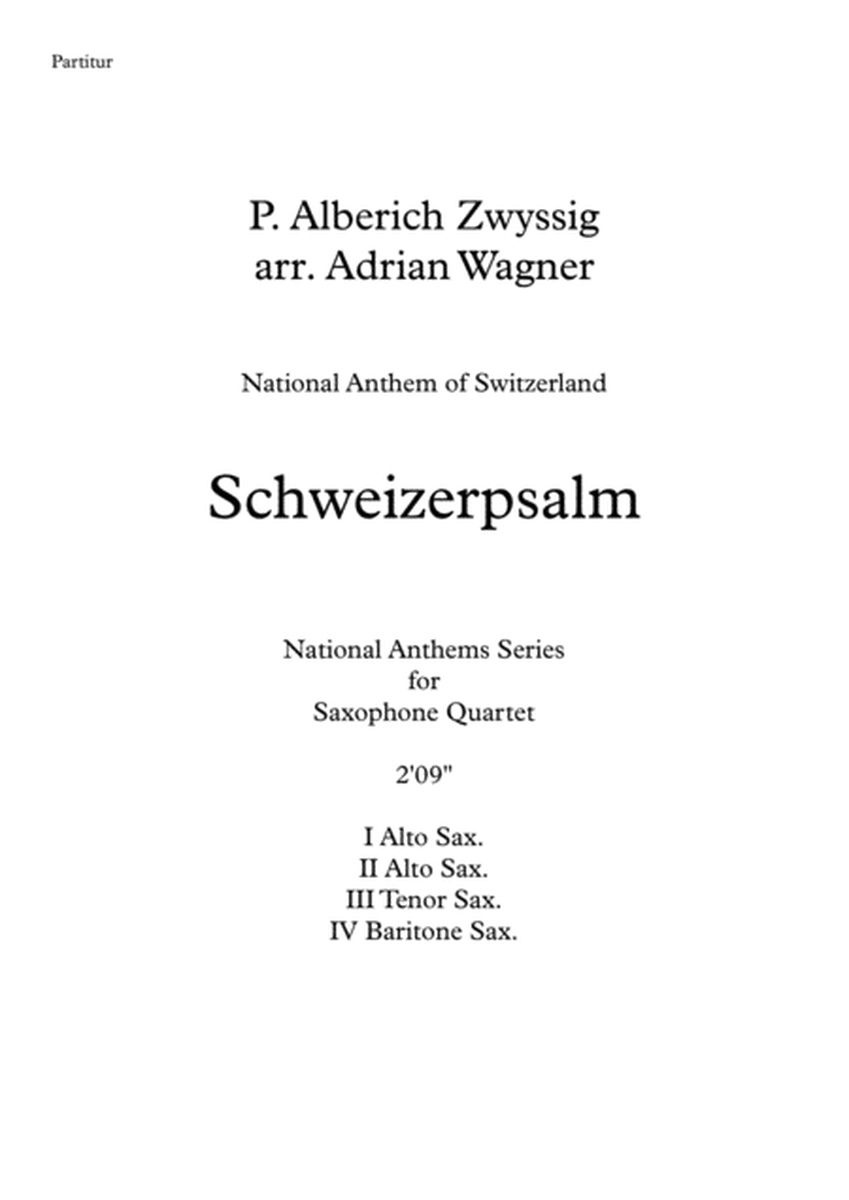 "Schweizerpsalm" (National Anthem of Switzerland) Saxophone Quartet (AATB) arr. Adrian Wagner image number null