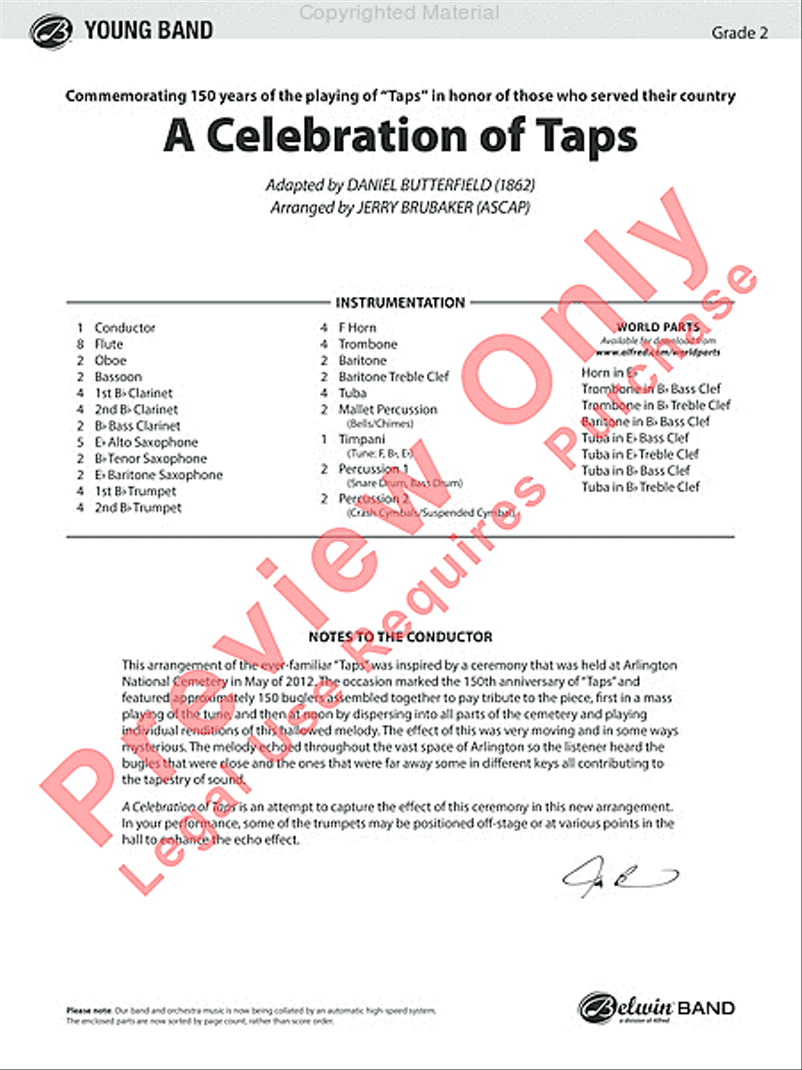 A Celebration of Taps A Celebration of Taps Concert Band scores gallery preview page 2