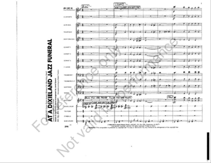 At A Dixieland Jazz Funeral Marching Band scores gallery preview page 3