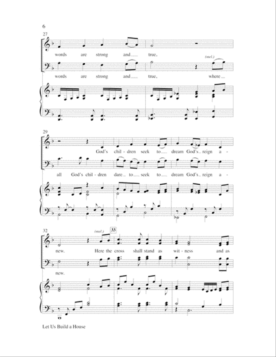 Let Us Build A House (All Are Welcome) Choir scores gallery preview page 6