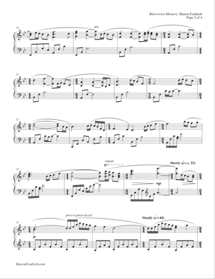 Bittersweet Memory Piano Solo scores gallery preview page 2