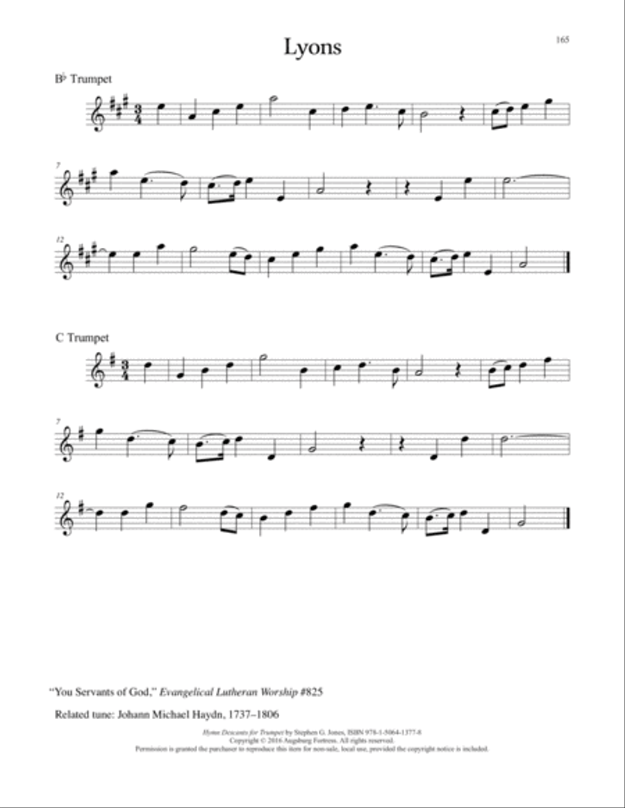 Hymn Descants for Trumpet C Trumpet scores gallery preview page 166