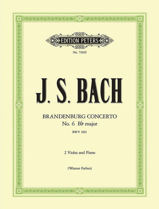 Book cover for Brandenburg Concerto No. 6 in B flat BWV 1051 (Arranged for 2 Violas and Piano)