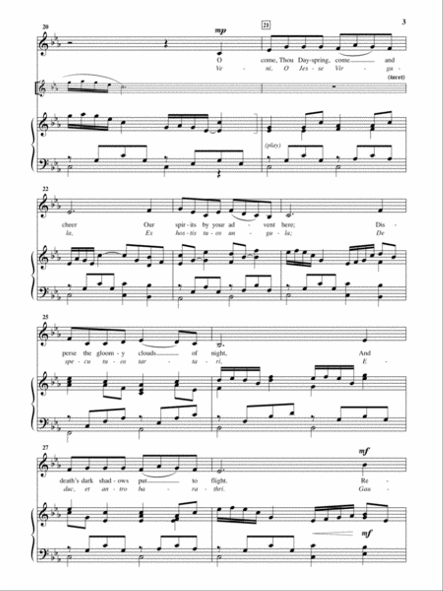 O Come, O Come, Emmanuel (Veni, Veni, Emanuel) [Medium Voice] Medium Voice scores gallery preview page 3