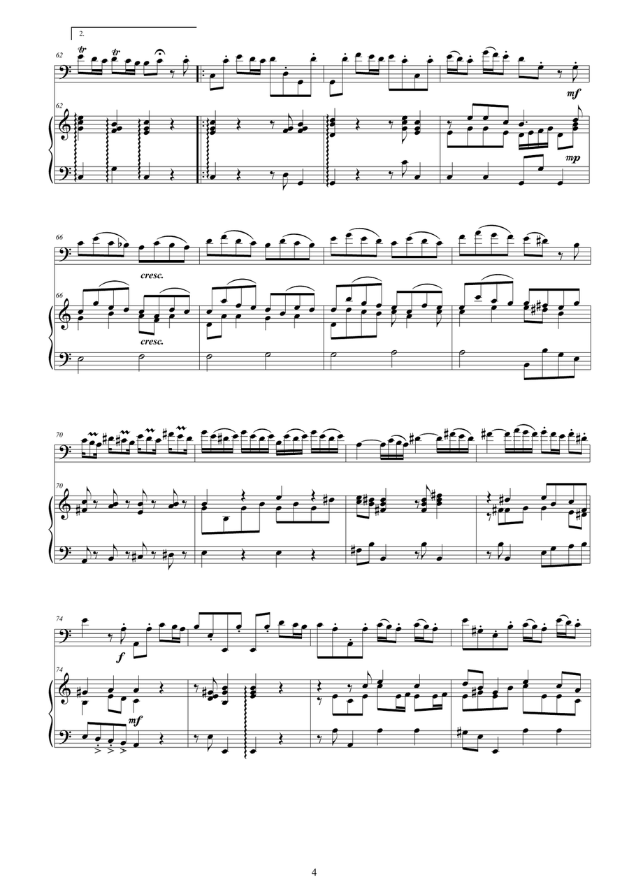 Vivaldi - Cello Sonata No.3 in A minor Op.14 RV 43 for Cello and Cembalo (or Piano) String Duet scores gallery preview page 4