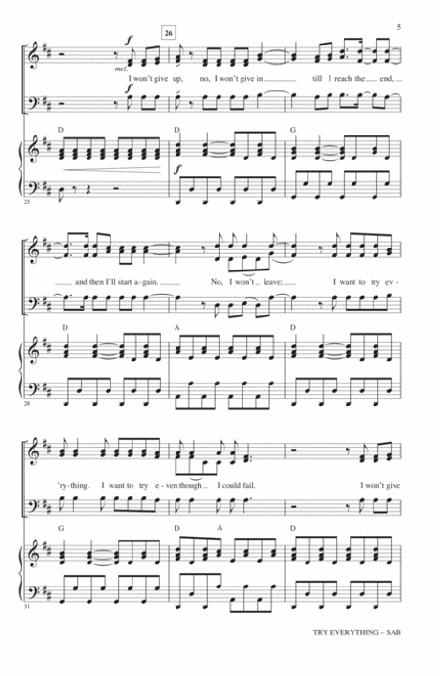 Try Everything (from Zootopia) (arr. Alan Billingsley) 3-Part scores gallery preview page 4