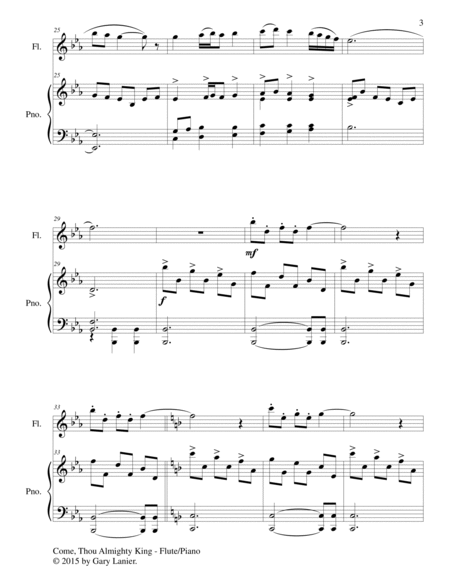 COME, THOU ALMIGHTY KING (Duet – Flute and Piano/Score and Parts) image number null