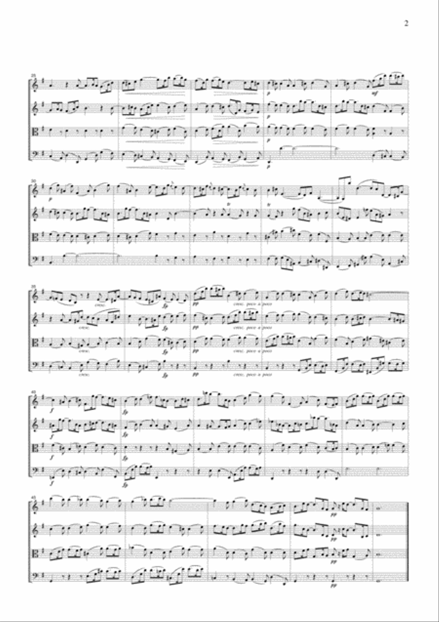 J.S.Bach Sinfonia from Christmas Oratorio BWV248, for string quartet, CB223 String Quartet scores gallery preview page 2