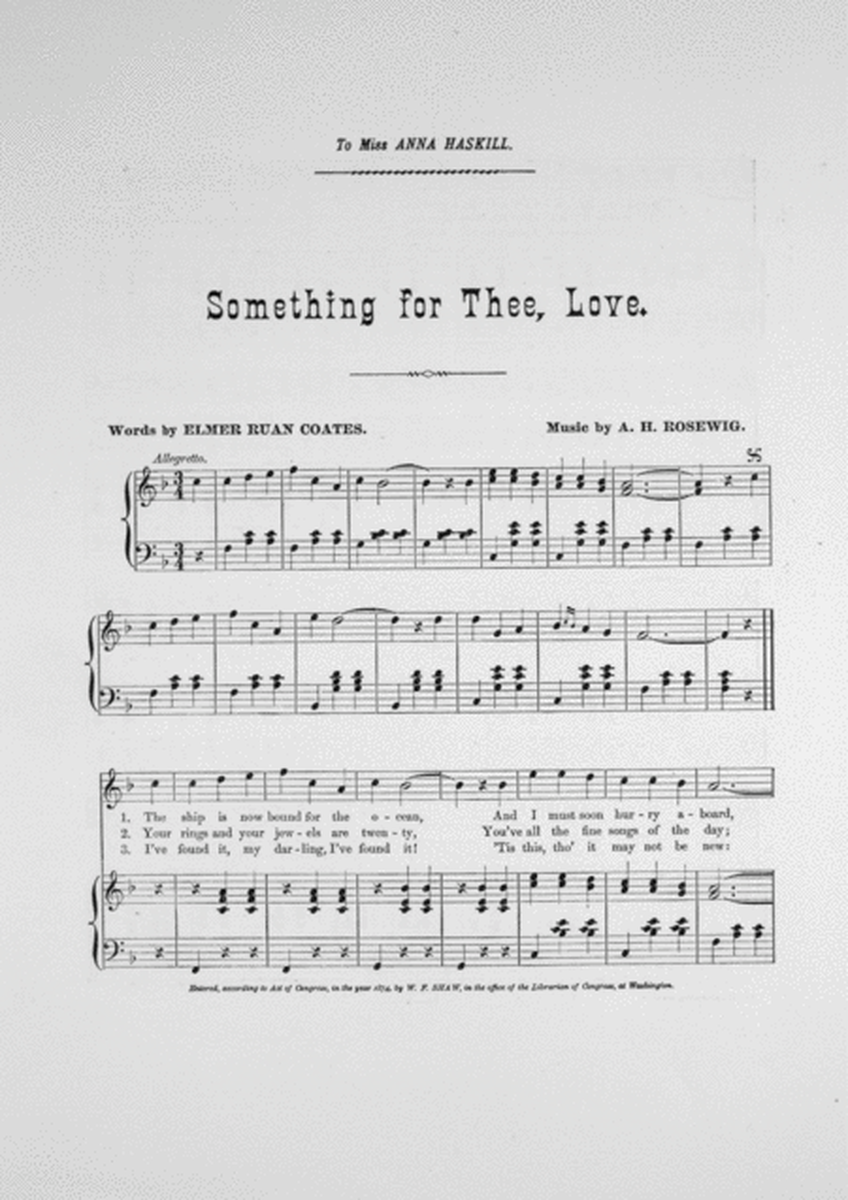 Something for Thee. Song and Chorus