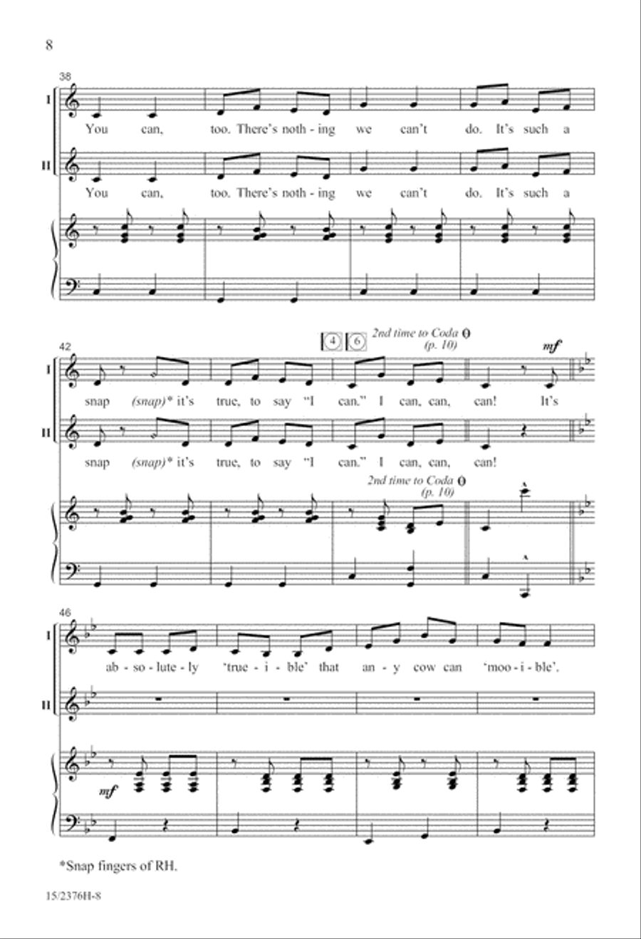 I Can, Can! 2-Part scores gallery preview page 8
