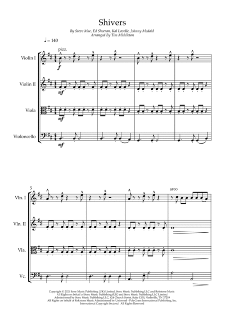 Shivers String Quartet scores gallery preview page 4