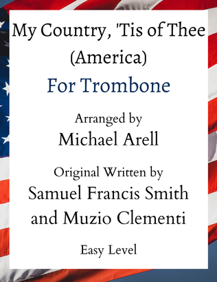 Book cover for My Country 'Tis of Thee- Easy Trombone