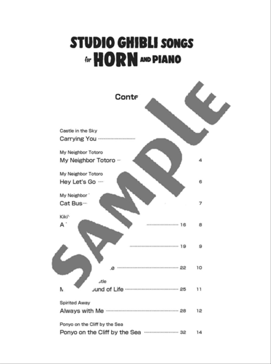 Studio Ghibli Songs for Horn and Piano/English Version Horn scores gallery preview page 2