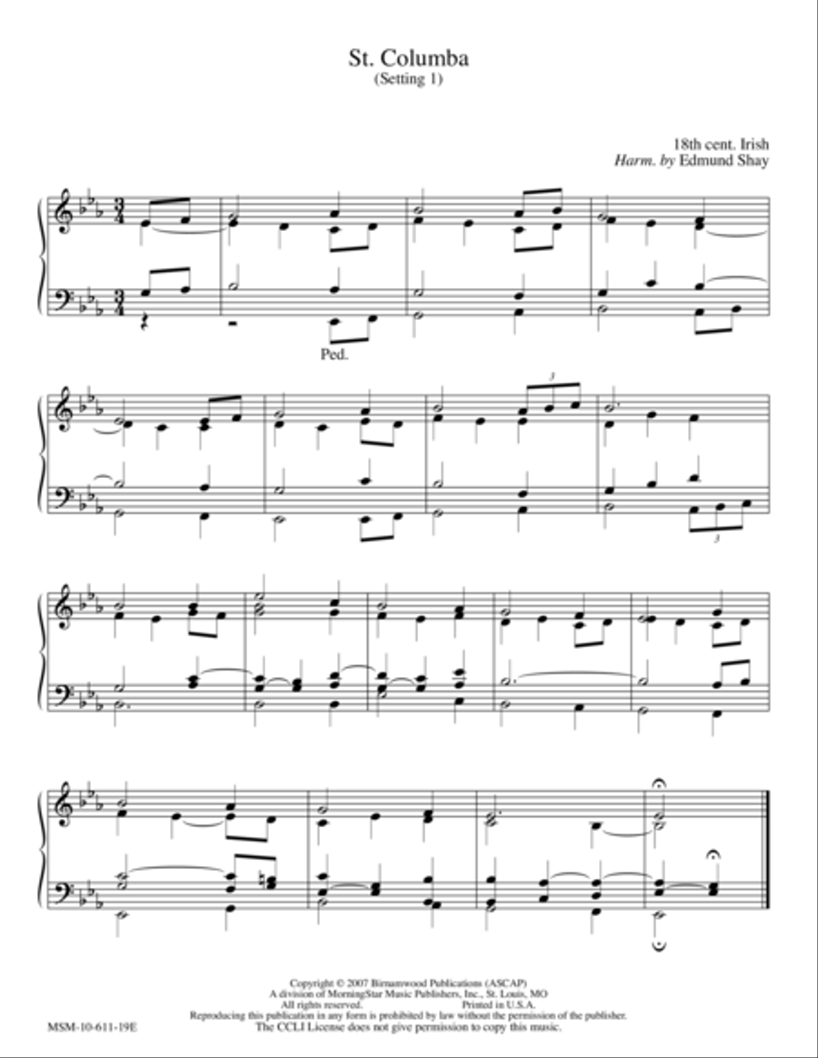 St. Columba, 2 Settings Organ scores gallery preview page 1