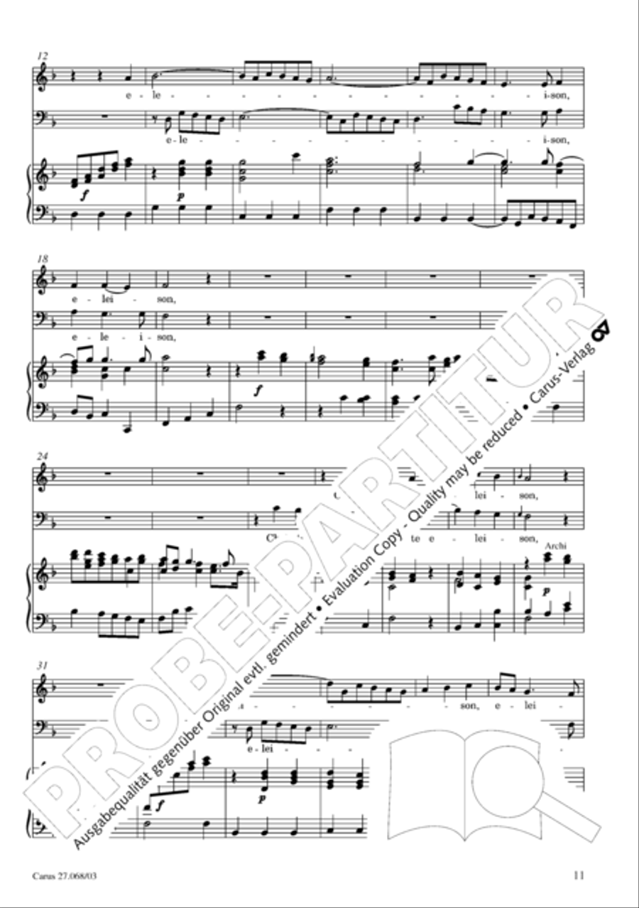 Mass in D minor (Missa in d) 4-Part scores gallery preview page 12