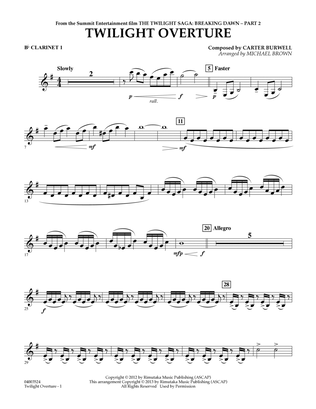 Twilight Overture (from The Twilight Saga: Breaking Dawn Part 2) - Bb Clarinet 1