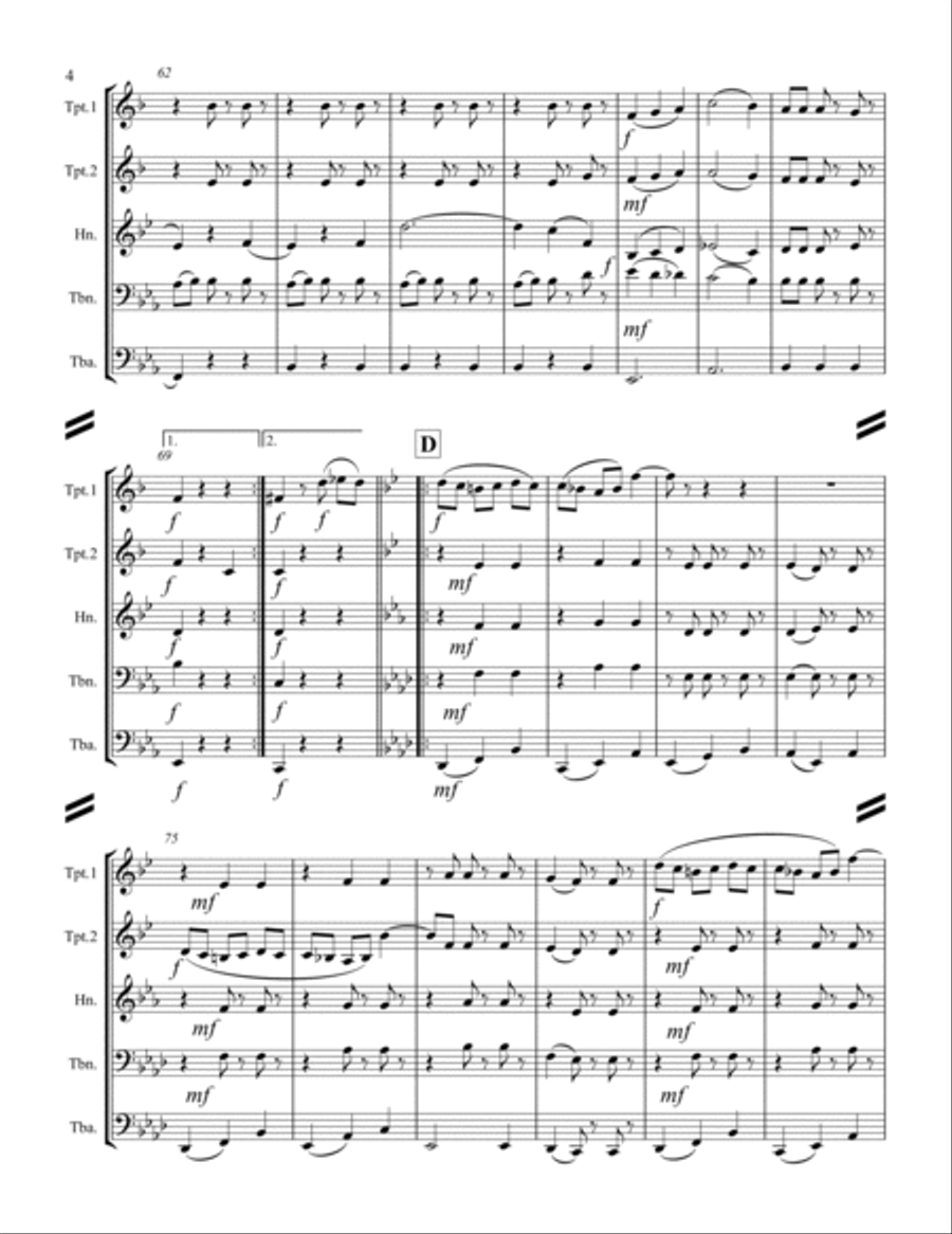The Blue Danube (for Brass Quintet) Brass Quintet scores gallery preview page 5