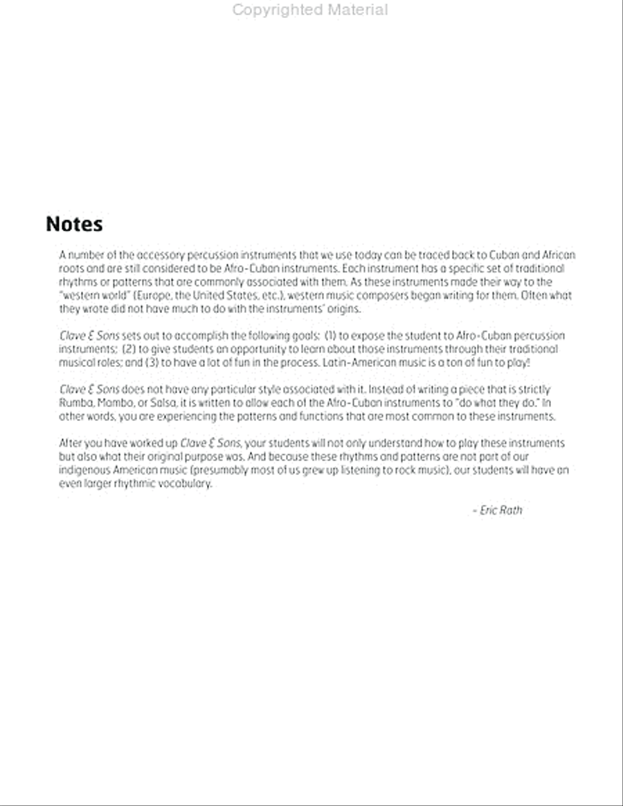 Clave & Sons Percussion Ensemble scores gallery preview page 3