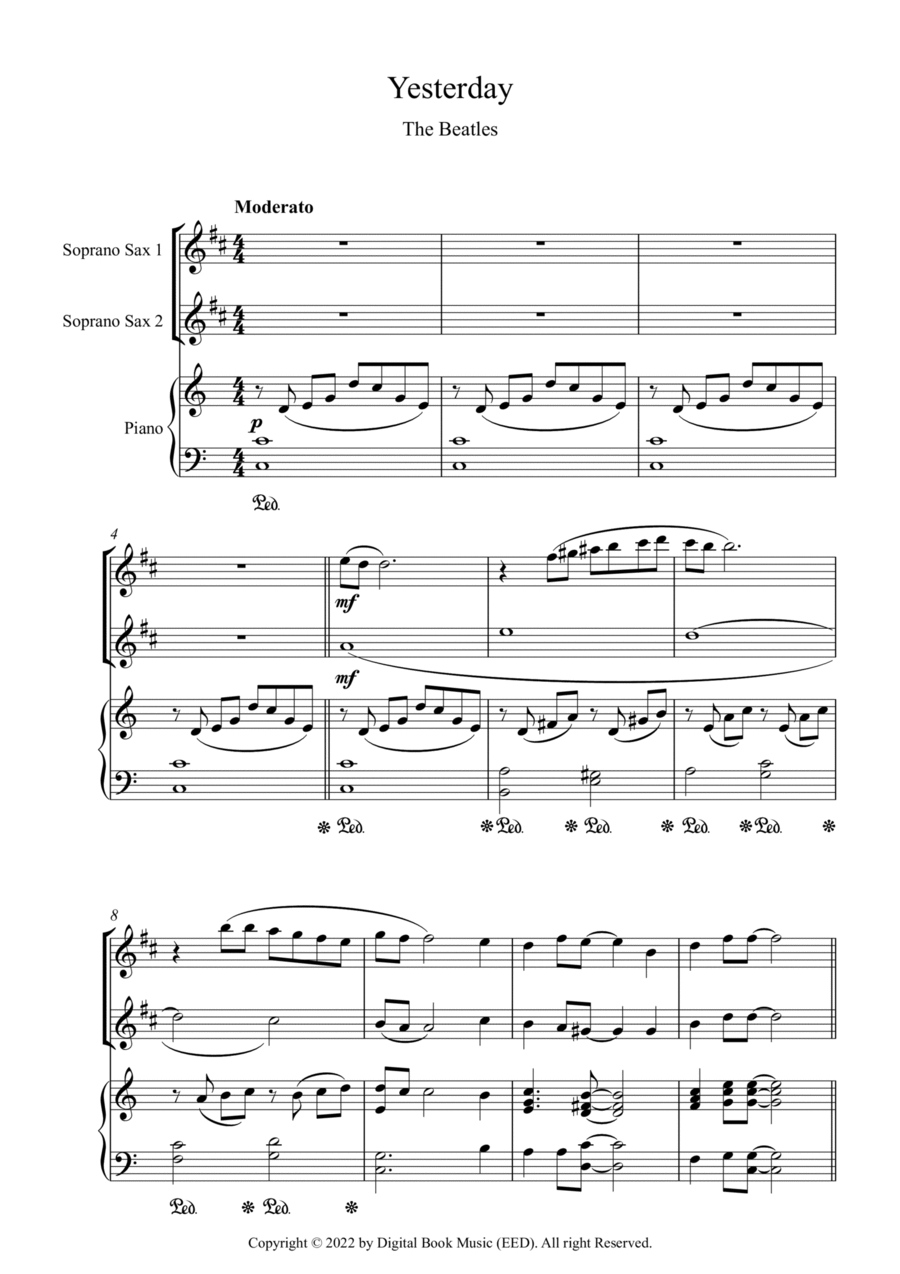 Yesterday Woodwind Duet scores gallery preview page 1