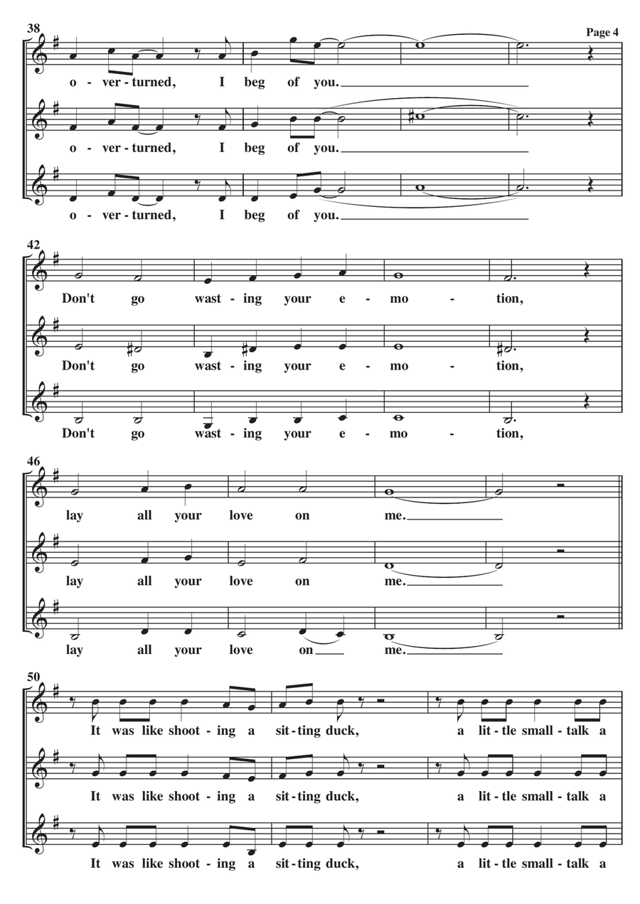 Lay All Your Love On Me SSA scores gallery preview page 4
