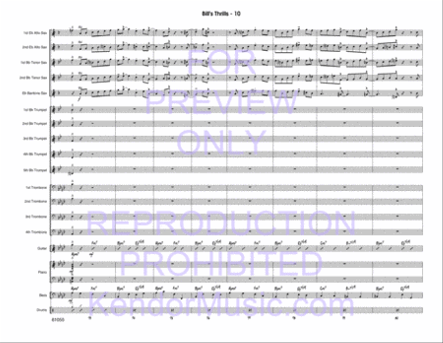 Bill's Thrills Jazz Ensemble scores gallery preview page 11