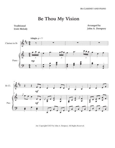 Be Thou My Vision (Clarinet and Piano) image number null