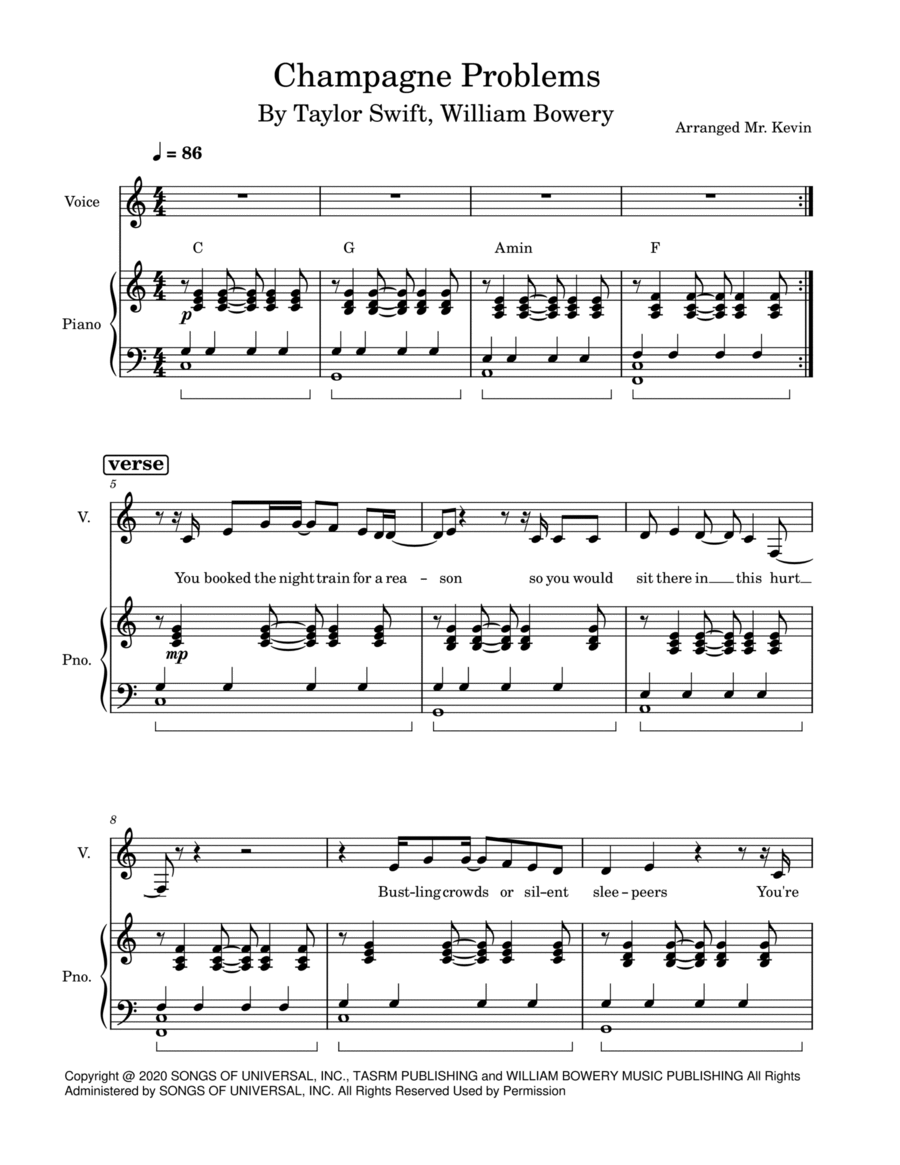 Champagne Problems Voice scores gallery preview page 1
