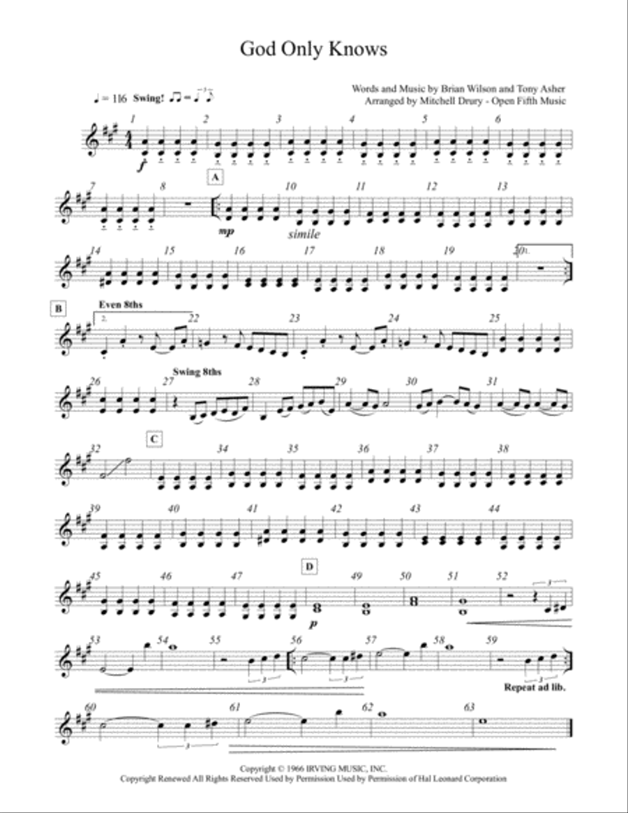 God Only Knows String Quartet scores gallery preview page 2