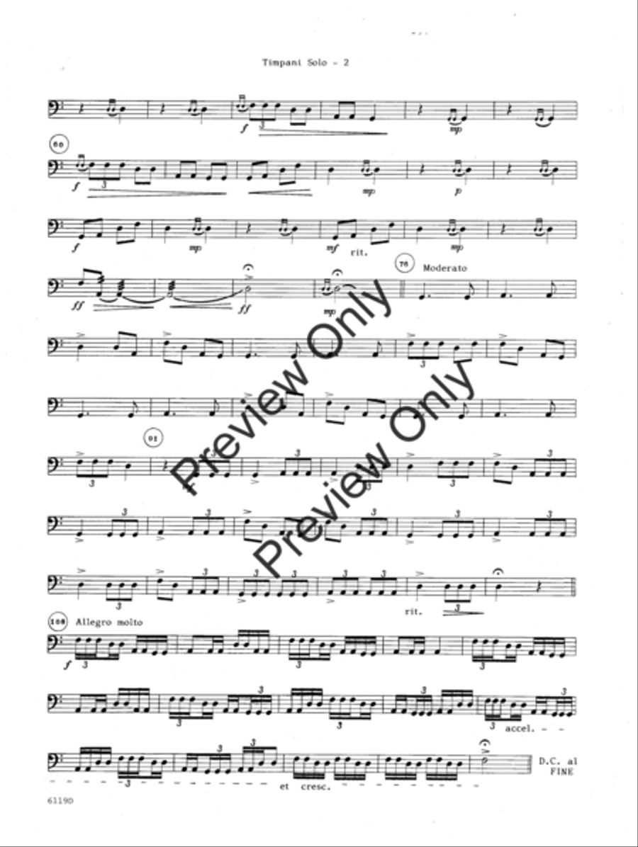 Fanfare Variations For Solo Timpani Percussion scores gallery preview page 3