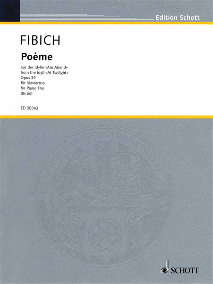 Poème from the Idyll At Twilight Piano Trio scores gallery preview page 1