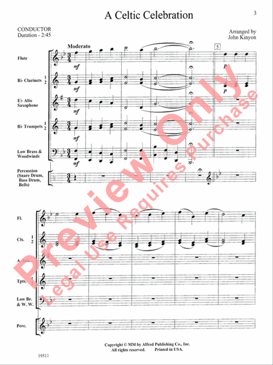 A Celtic Celebration Concert Band scores gallery preview page 4