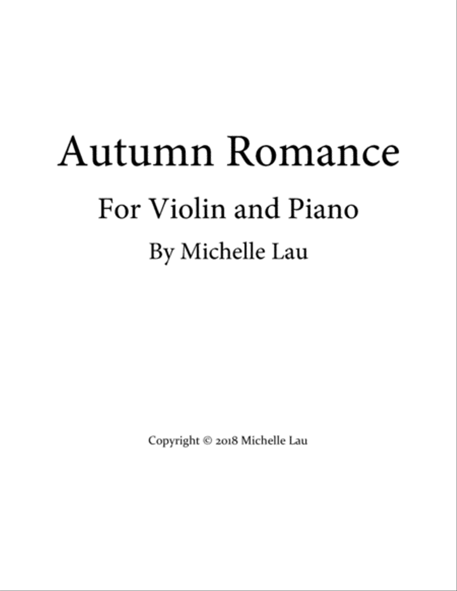 Autumn Romance for Violin and Piano Violin scores gallery preview page 1