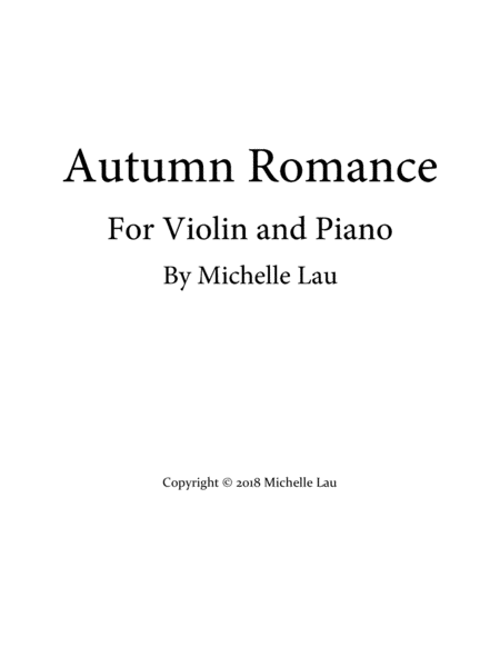Autumn Romance for Violin and Piano Violin - Digital Sheet Music