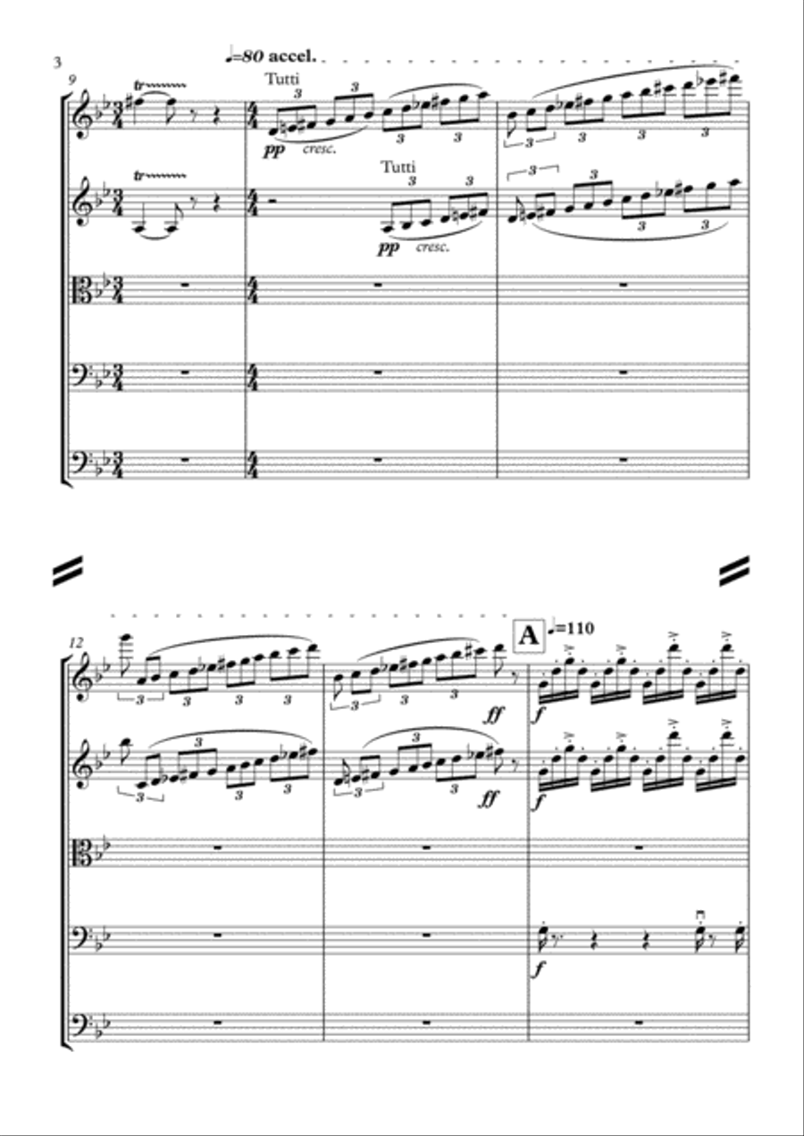 Expressive Violins. Full score String Orchestra scores gallery preview page 4