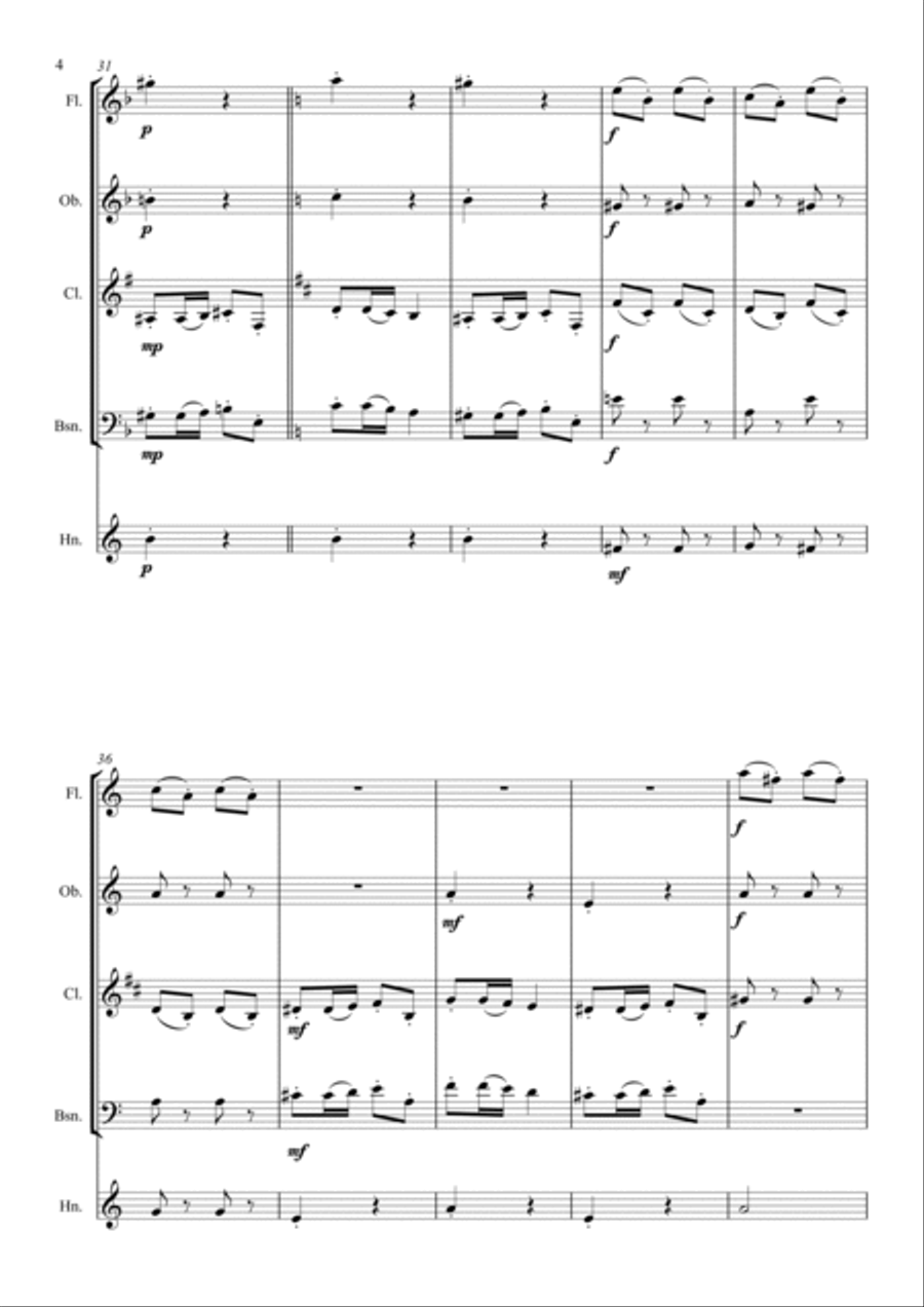 Turkish March, Op.113 Woodwind Quintet scores gallery preview page 4
