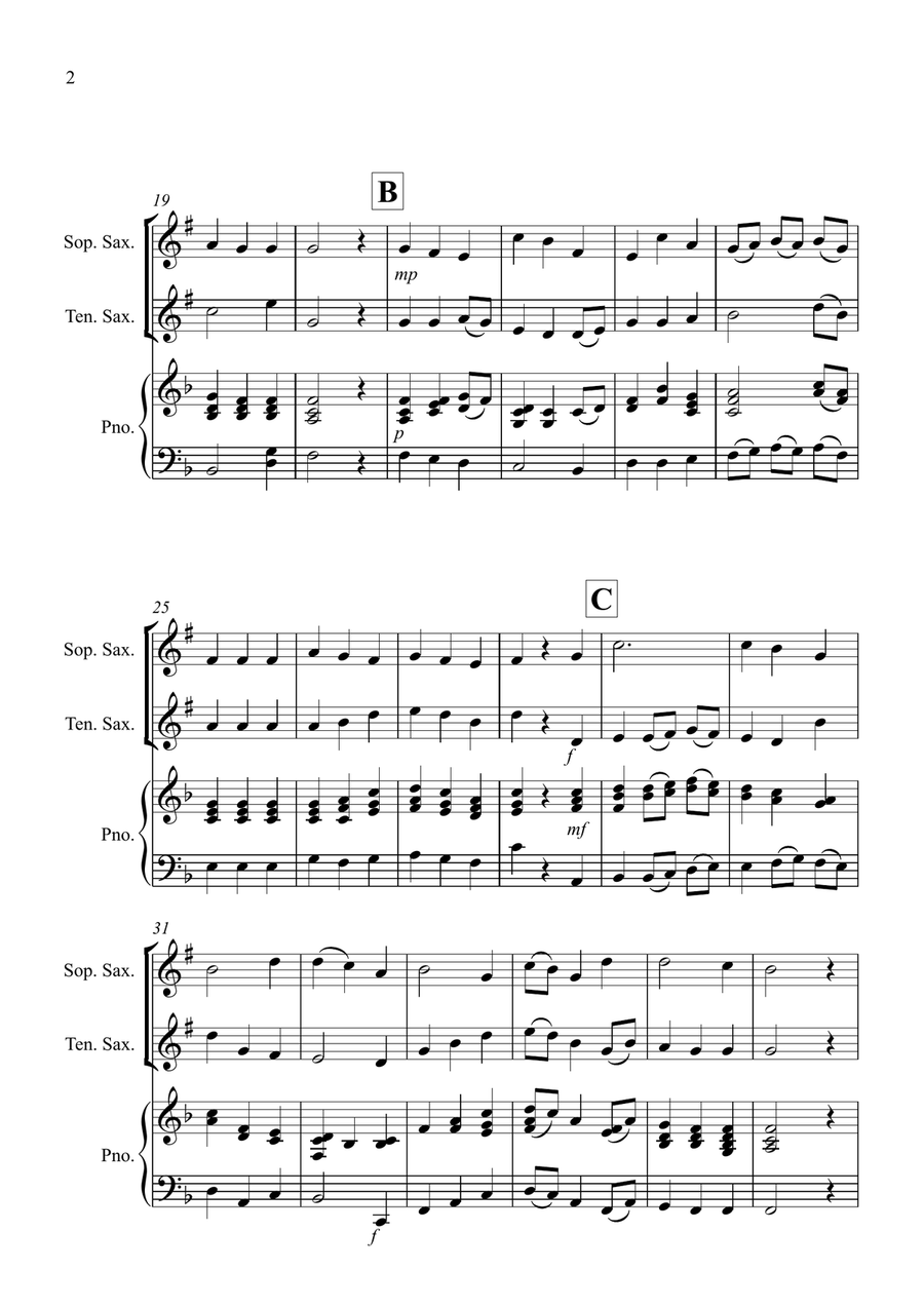 Be Thou My Vision for Soprano and Tenor Saxophone Duet Woodwind Duet scores gallery preview page 2