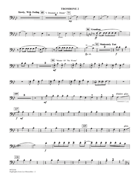 Highlights from Les Misérables (arr. Johnnie Vinson) - Trombone 2