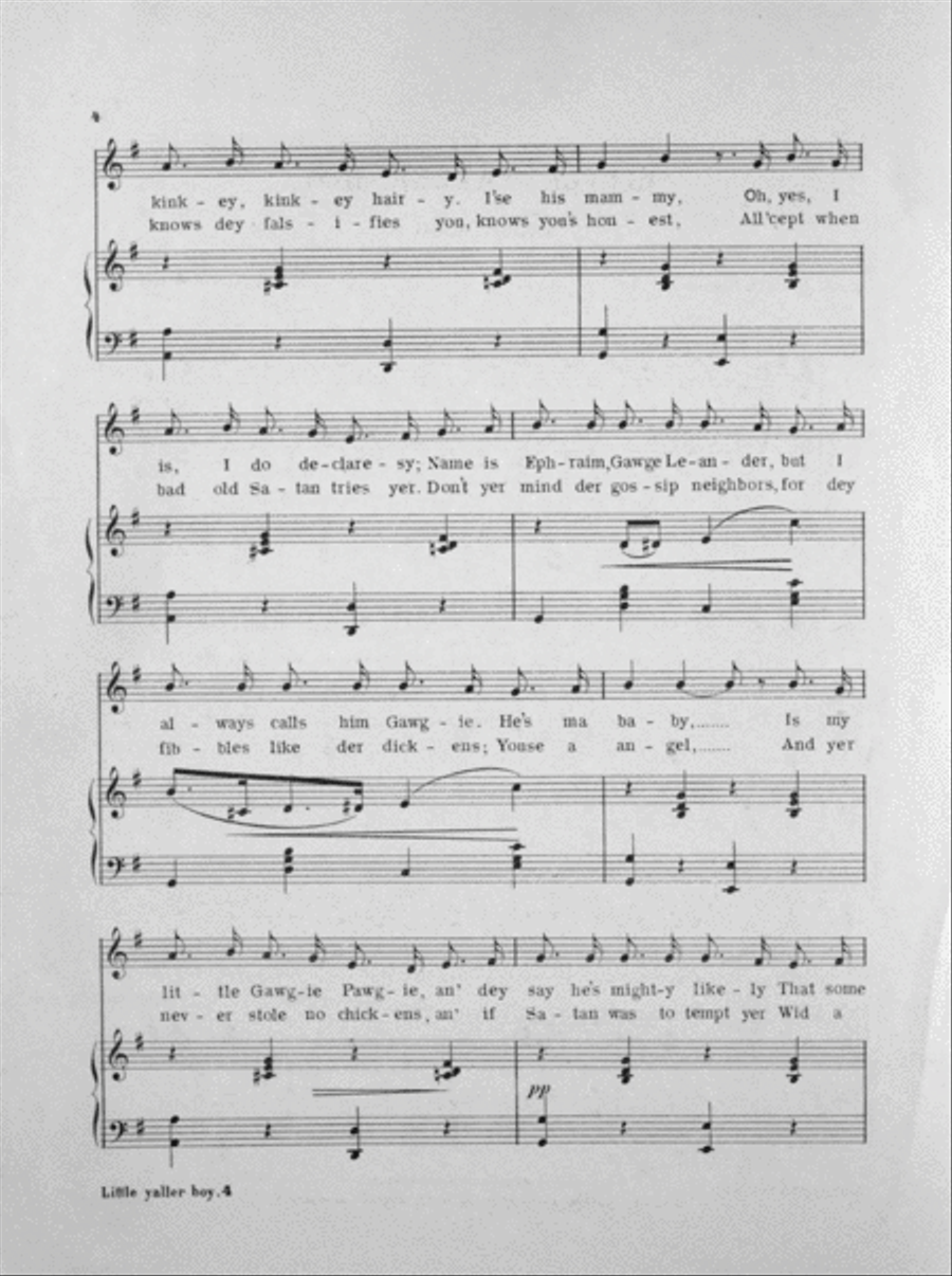 The Telephone Girl. Little Yaller Boy Voice scores gallery preview page 3