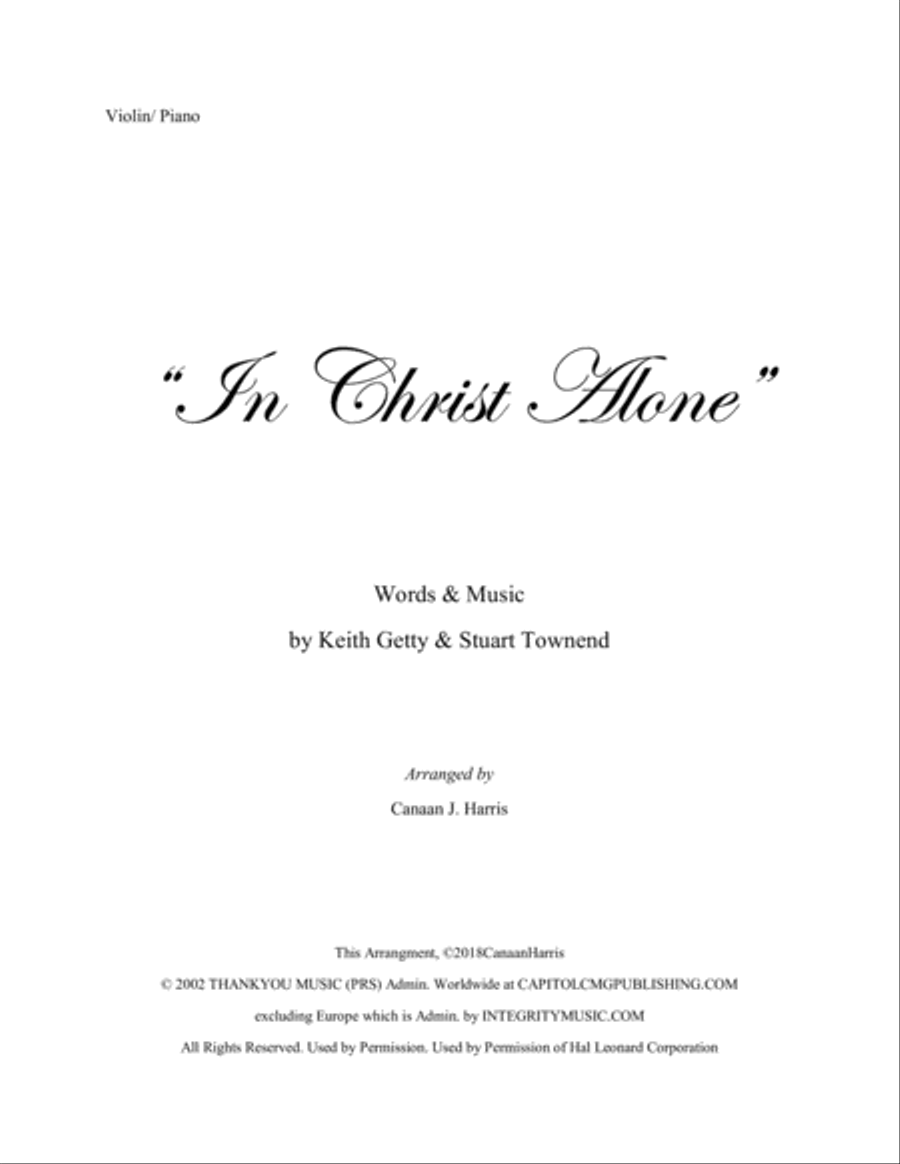 In Christ Alone Violin Solo scores gallery preview page 1