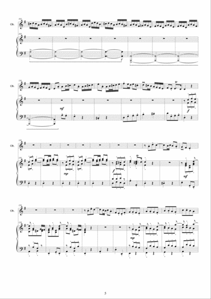 Telemann - Concerto in G major TWV51-G3 for Oboe and Piano Piano scores gallery preview page 5