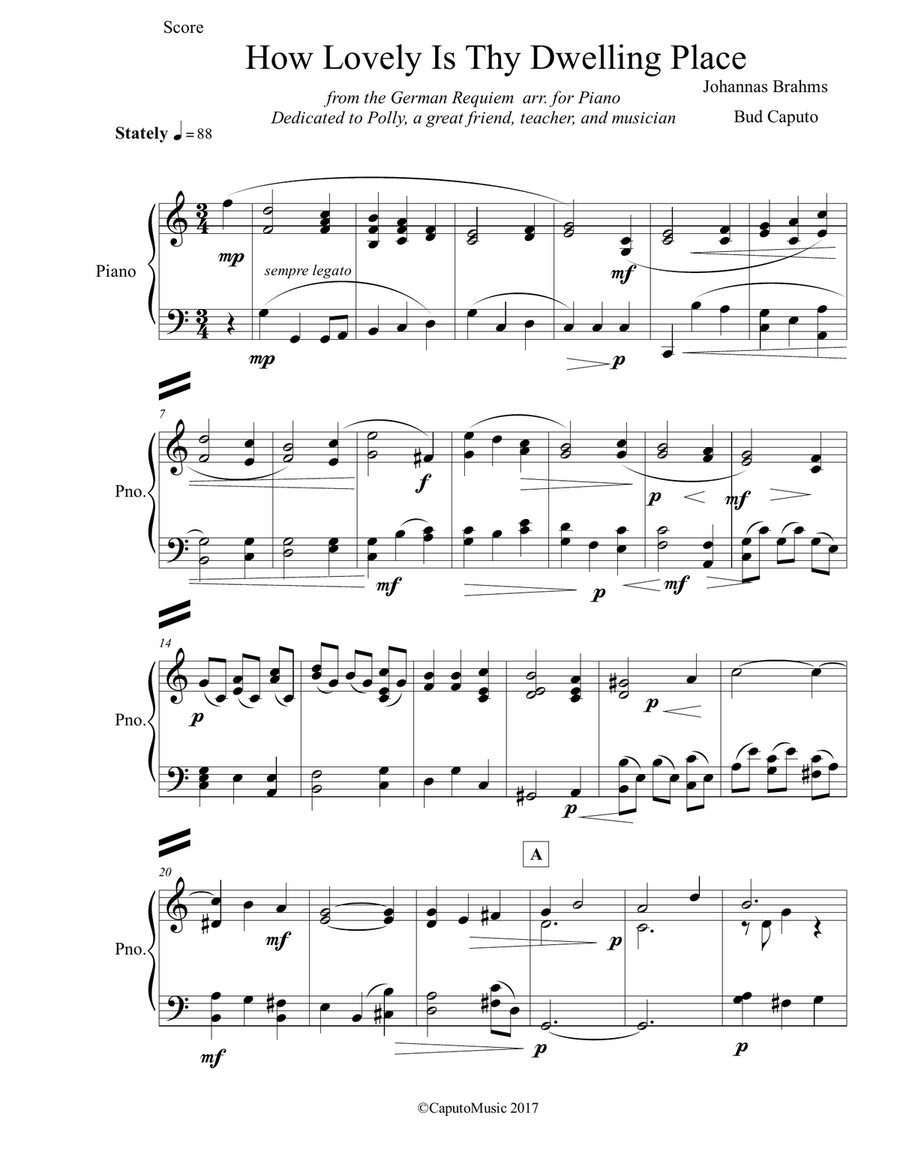 How Lovely Is Thy Dwelling Place for Solo Piano Piano Solo scores gallery preview page 2