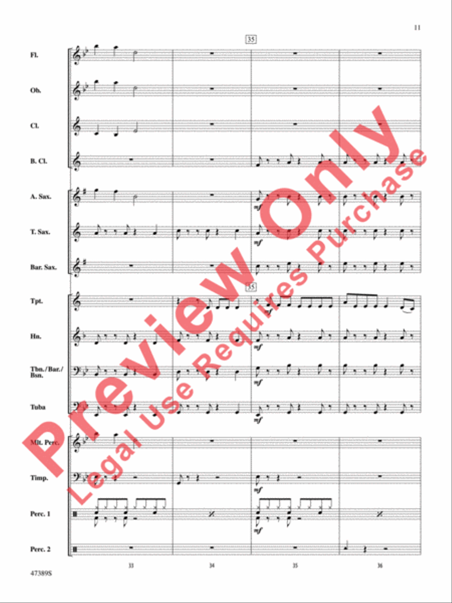 Over My Head Concert Band scores gallery preview page 12