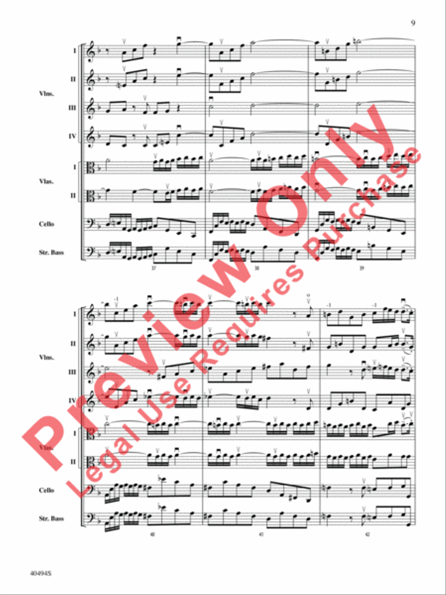 Brandenburg Concerto No. 1 in F Major String Orchestra scores gallery preview page 10
